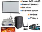projector, screen rent