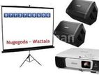 projector, screen, sound rent