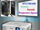 projector screen sound renting