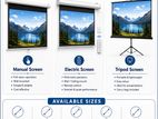 Projector Screen Tripod, Wall Mounted, Motorized