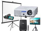 Projector, Tv, sounds rent