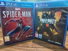 PS4 Spiderman and Call of Duty Black OPS 4
