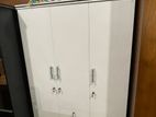 Pure White Melamine Three Door Wardrobe with Bottom Drawers