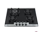Puresonic 4 Burner Black Tempered Glass