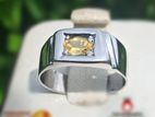පුෂ්පරාග මැණික රිදි මූදු Yellow Sapphire Gem Silver Ring,