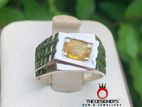 පුෂ්පරාග මැණික්‌ රිදි මූදු(Yellow Sapphire Gem Silver Ring E4