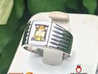 පුෂ්පරාග මැණික්‌ රිදි මූදු(Yellow Sapphire Gem Silver Ring G6