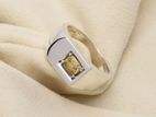 පුෂ්පරාග මැණික් රිදී මුදුව Yellow Sapphire Gemstone Ring