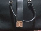 Crevavia Black Leather Handbag