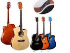 QTE Cutaway 41'' Dreadnaught Semi Acoustic Guitars