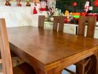 Wooden Dining Table with 6 Chairs