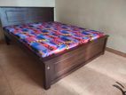 Queen 72x60 Teak Box Bed With Double Layer Mettress