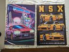 R34 GTR & HONDA NSX 50x70cm game poster