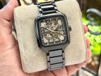 Rado True Open Heart Square Black Automatic Mens Watch