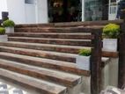 Railway timber rustic stairs