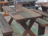 RAILWAY TIMBER RUSTIC TABLE SET