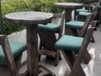 Railway timber rustic tables and chairs