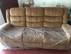 Reclining Sofa Set 3+2+1, Coffee Table, Teak Dining Table with 6 Chairs