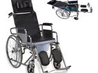Reclining Wheelchair Full Option Commode Wheel Chair Foldable