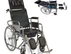 Reclining Wheelchair Full Option Commode Wheel Chair Foldable