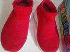 Red Casual Knitted Kids Shoe