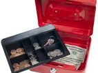 Red Color Metal 12 Inch Cash Box With Tray()