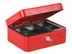 Red Colour 6 Inch Metal Cash Box With Keys