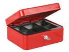 Red Colour 8 Inch Metal Cash Box With Keys