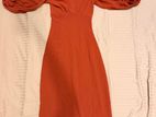 Red Dress with Puff Sleeves
