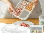 Refrigerator food storage divided containers