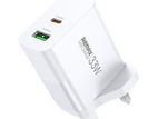 Remax RP-U122 33W A+C 3 Pin Fast Charger – White(New)