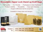 Resealable Zipper Lock Stand-up Kraft Bags