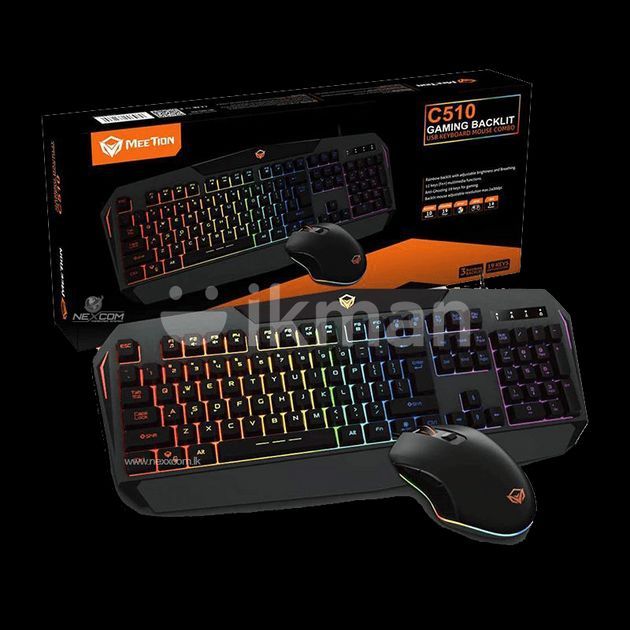 RGB Keyboard with Mouse Combo Meetion C510 for Sale in Piliyandala