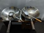 Industrial Rice Wok Pans with Spoons