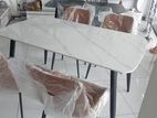 Rich Look Luxury Type 4 Chair Granite Top Dining Table Set
