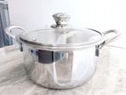 RICH TRIPLY STAINLESS STEEL CASSEROLE WITH GLASS LID 20CM