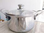 RICH TRIPLY STAINLESS STEEL CASSEROLE WITH GLASS LID 24CM