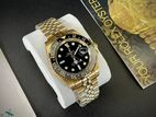 ROLEX GMT-MASTER II Gold Tone | Black Dial Jubilee Bracelet Mens Watch