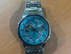 Rolex Ice Blue Dial Open Heart Watch