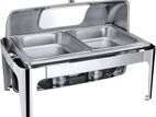 Roll Top Chafing Buffet Set With Glass