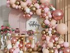 Rose Gold Balloons with Arch Rental