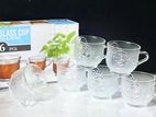 Rose Only Glass Tea Cup 6 Pcs Set