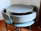 Round Coffee Table with Granite Top 4 Chairs