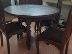 Round Dinning Table with Four Chairs