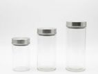 Round Glass Jar with Silver Lid