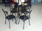Round Table With 4 Chair 628 BLACK