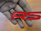 Rs Logo Badge Red Color for Vehicles