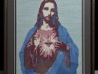 Sacred Heart of Jesus Finished Cross Stitch