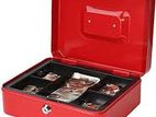 Safe Cash Box Red Color Medium 8 Inch