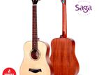 Saga BT10S Premium-tier 34 Inch Solid Top Travel Guitar With Carry Bag